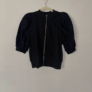 NWT Anthropologie Black Zip-up Women’s Top. Size XS